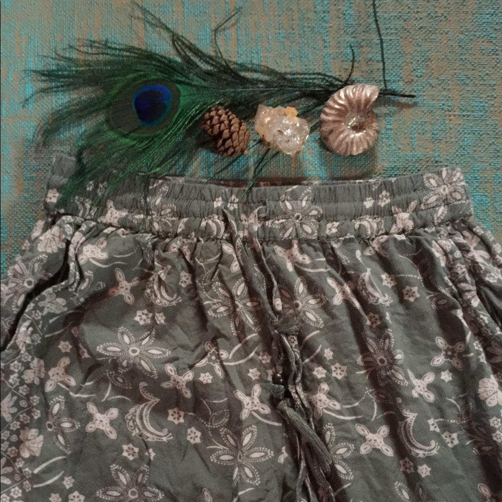 Bohemian Green and white Angie pants